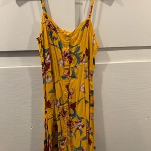 Yellow floral print dress